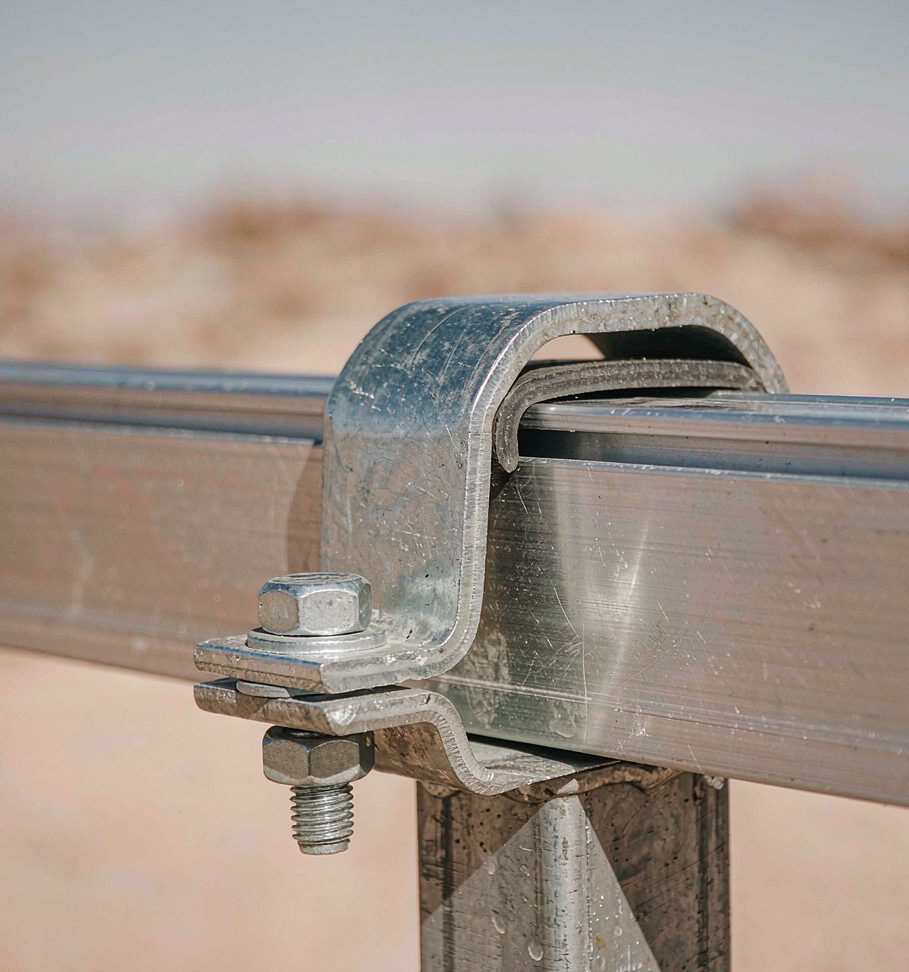 Desert Utility-Scale Solar Farm Fastening