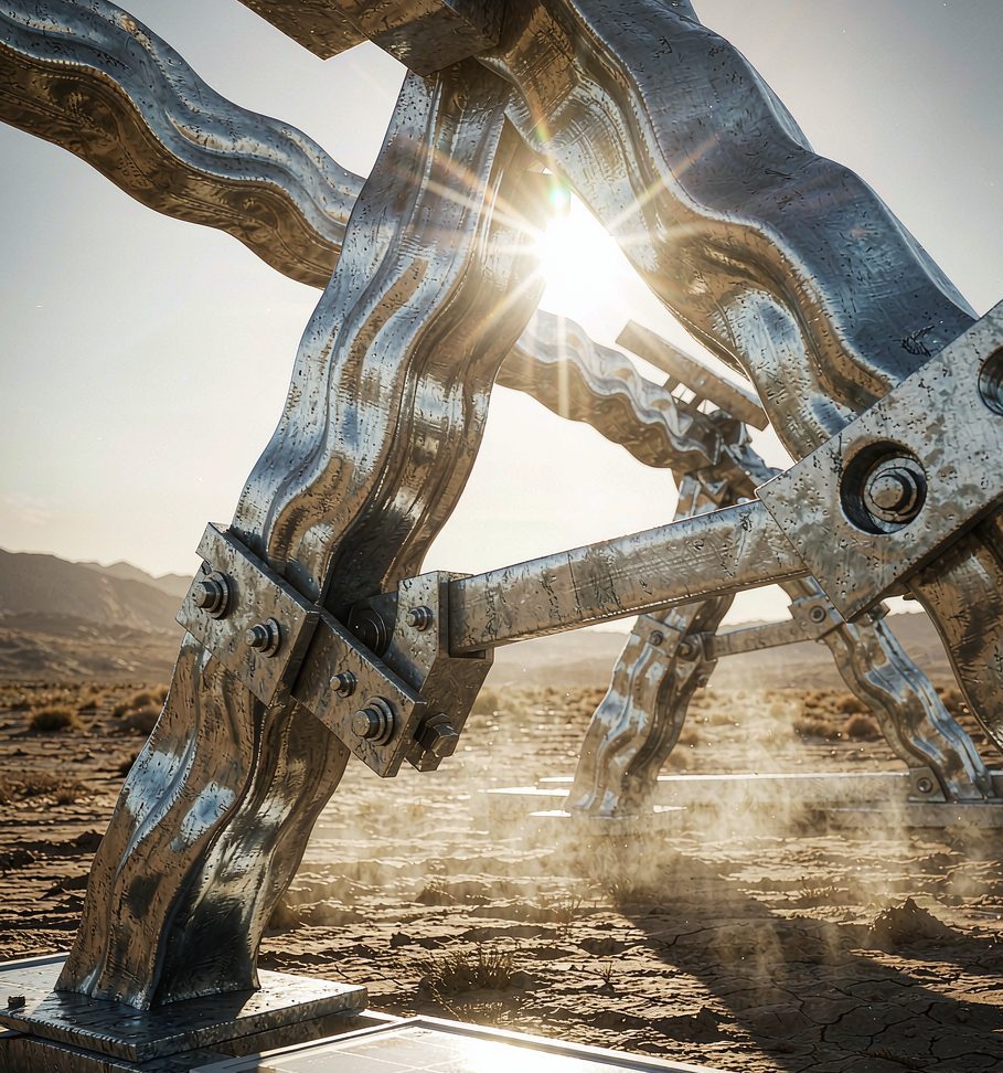 Desert Utility-Scale Solar Farm Fastening