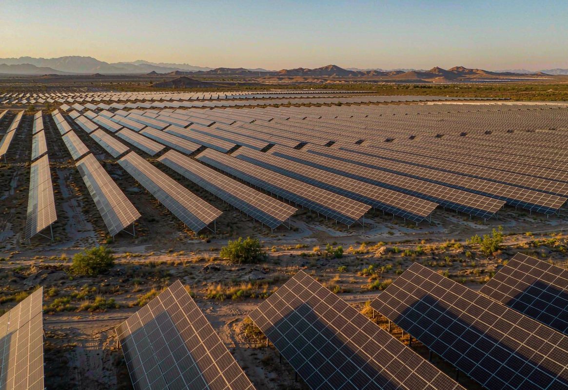 Desert Utility-Scale Solar Farm Fastening